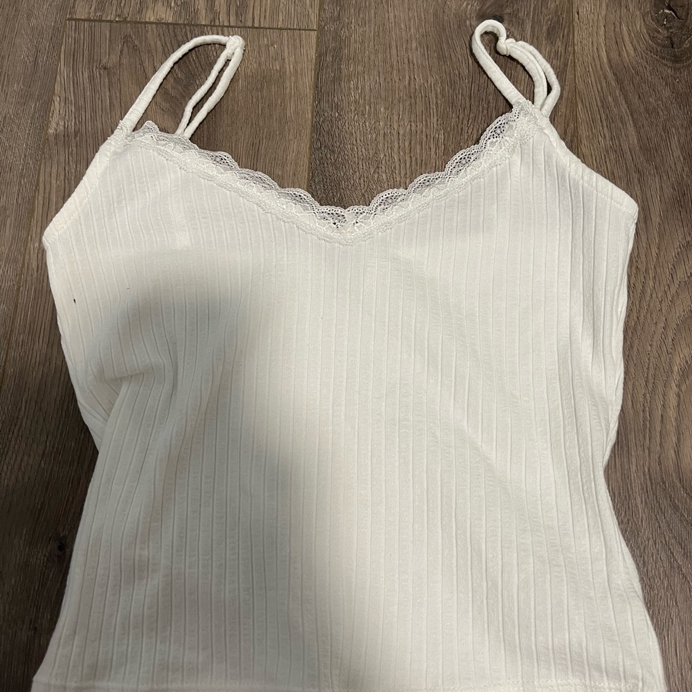 Small H&M Divided White Lace Tank